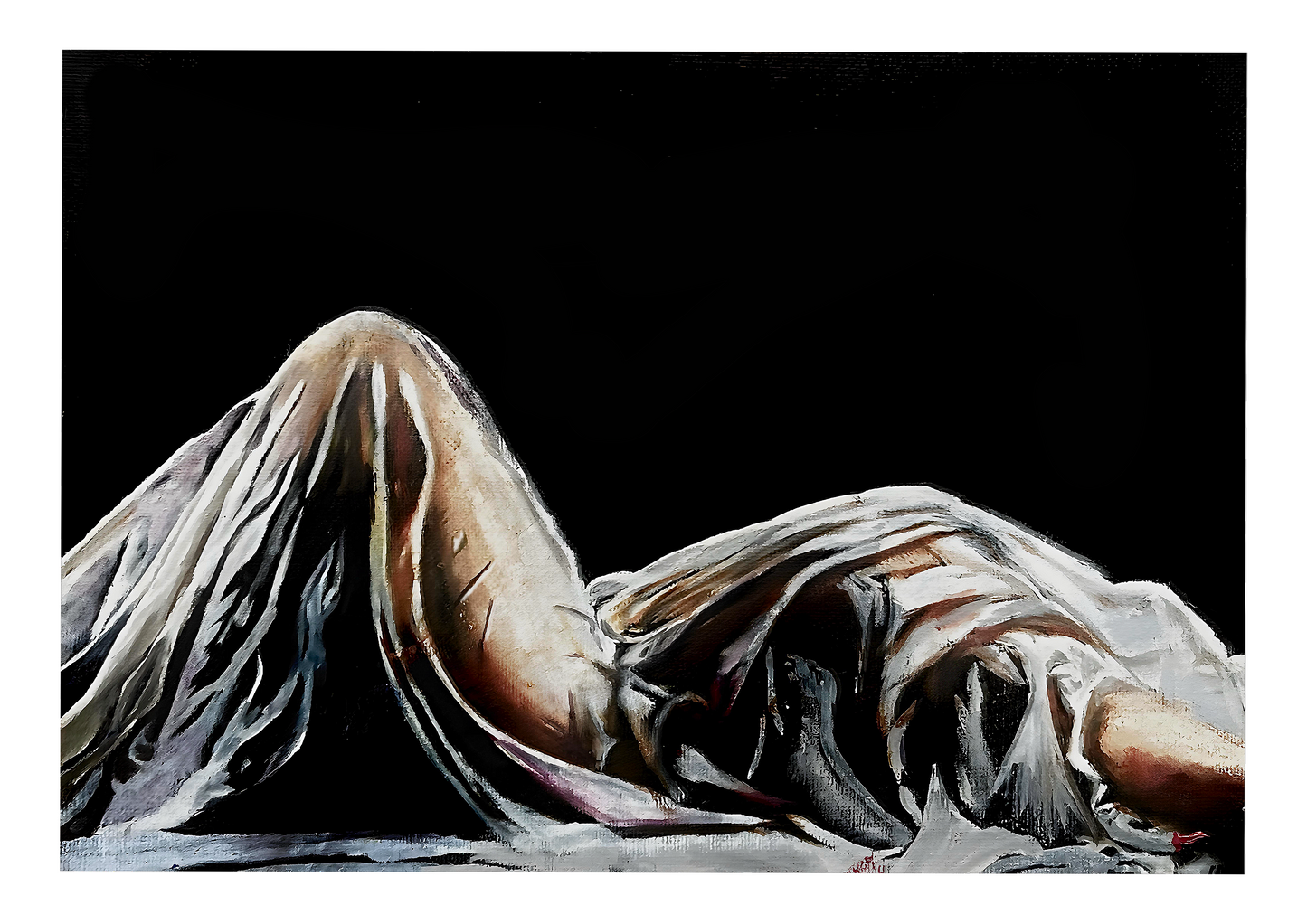 Figure draped in fabric